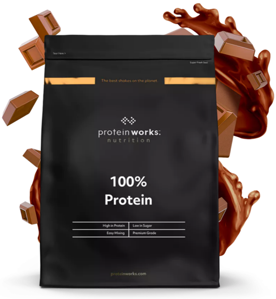 100% Protein Protein Shake Protein Works Chocolate Silk 1.25kg (50 Shakes)