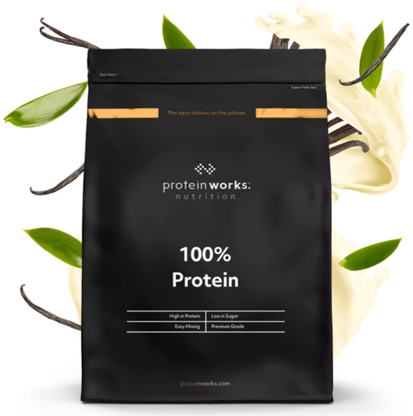 100% Protein Protein Shake Protein Works Vanilla Creme 1.25kg (50 Shakes)