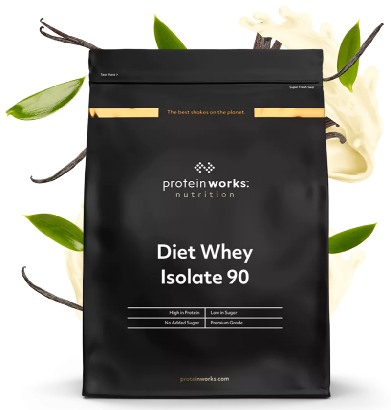 Diet Whey Protein Isolate 90 Protein Shake Protein Works Vanilla Creme 500g (20 Shakes)