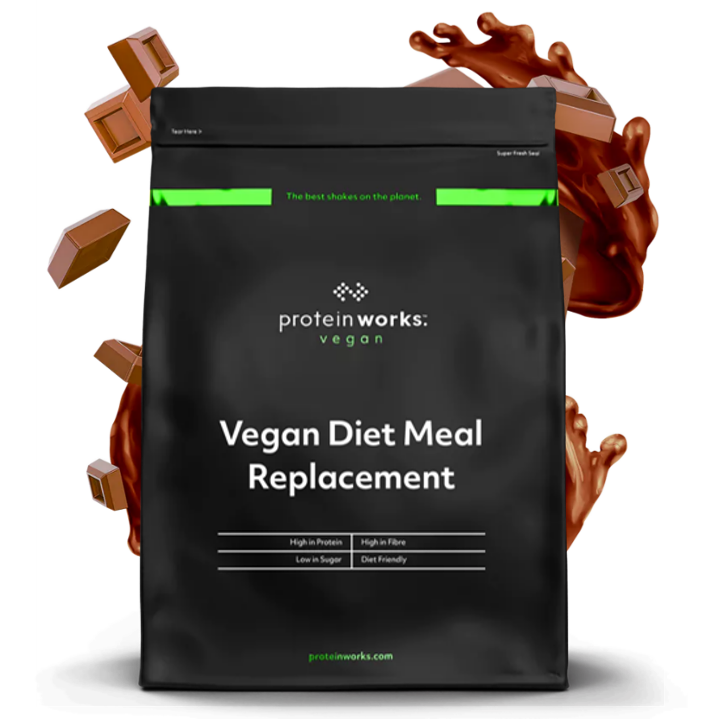 Vegan Diet Meal Replacement Meal Replacement Shakes Protein Works Chocolate Silk 500g (9 Meals)