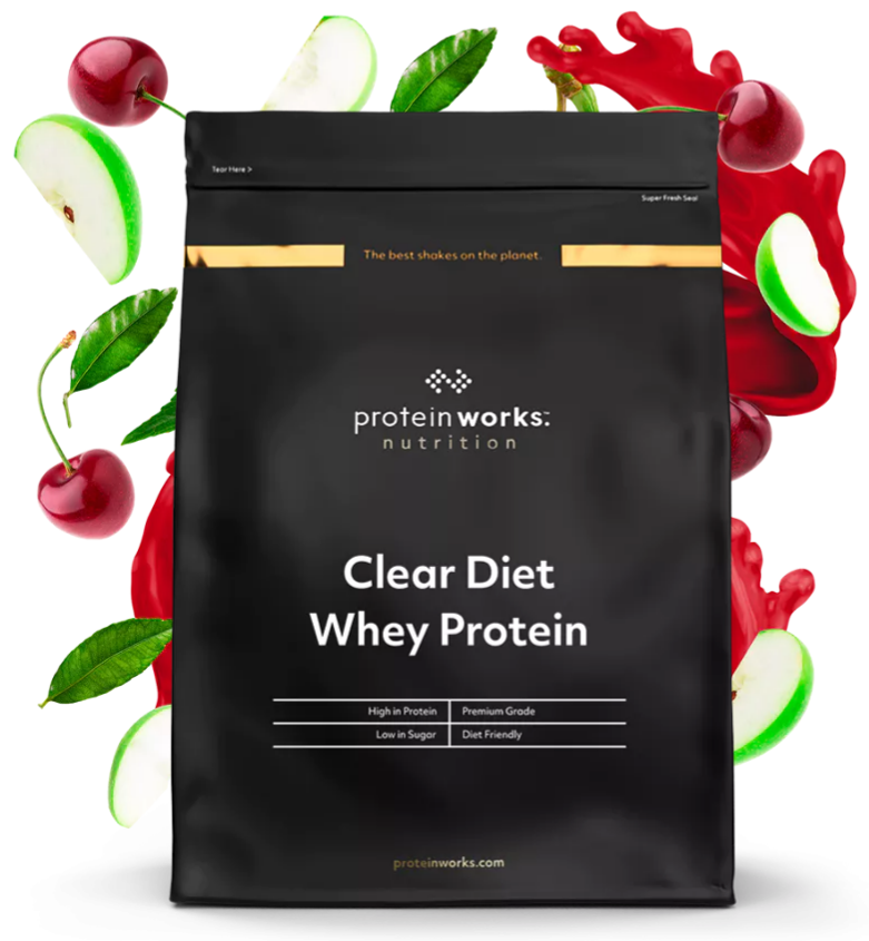 Clear Diet Whey Protein Clear Protein Shakes Protein Works Sour Cherry & Apple 500g (20 Shakes)