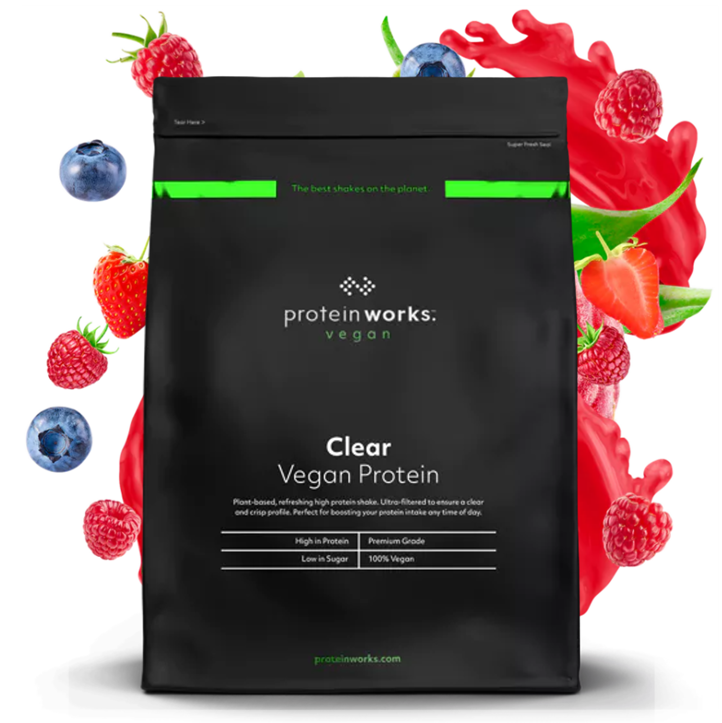 Vegan Clear Protein Clear Protein Shakes Protein Works Mixed Berry Burst 540g (36 Shakes)