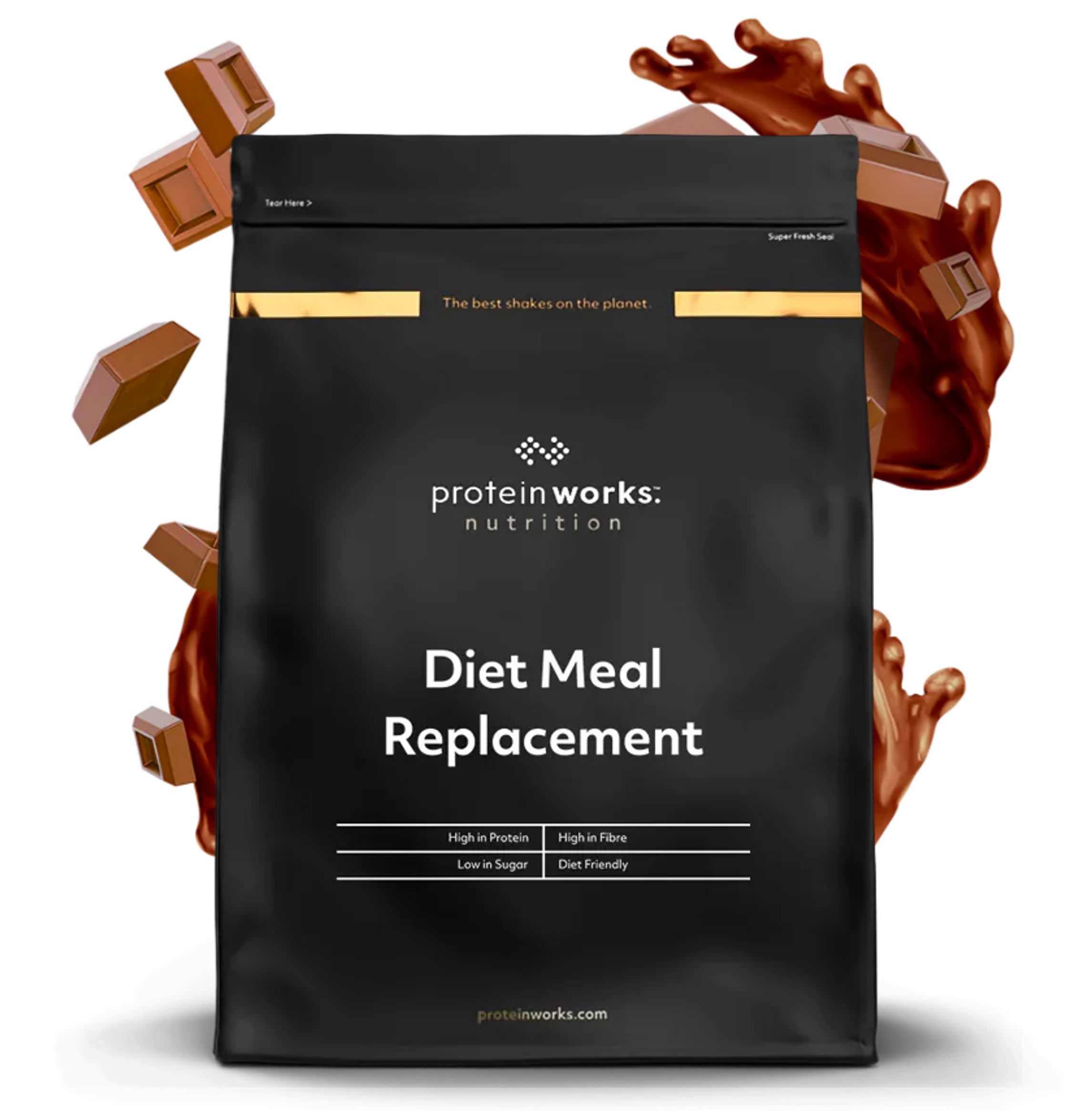 Diet Meal Replacement Meal Replacement Shakes Protein Works Chocolate Silk 500g (7 Meals)