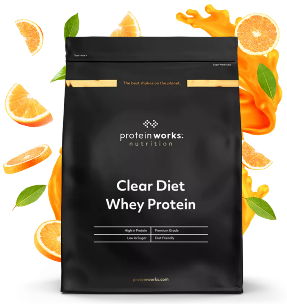 Clear Diet Whey Protein Clear Protein Shakes Protein Works Orange & Mango 500g (20 Shakes)