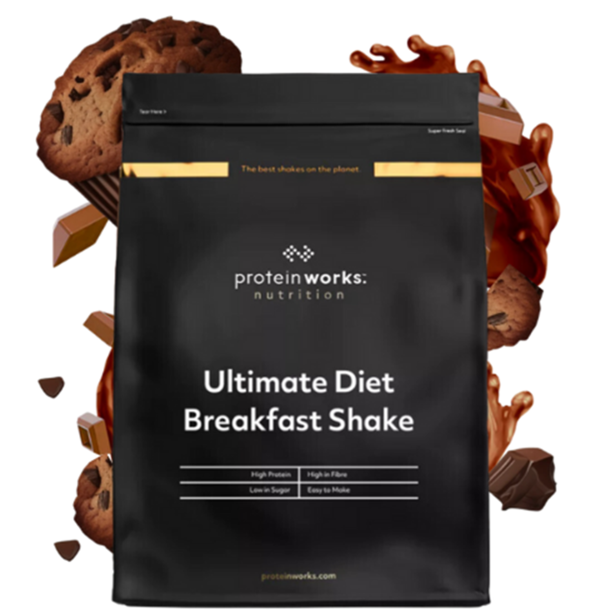 Ultimate Diet Breakfast Shake Meal Replacement Shakes Protein Works Chocolate Muffin 500g (9 Servings)