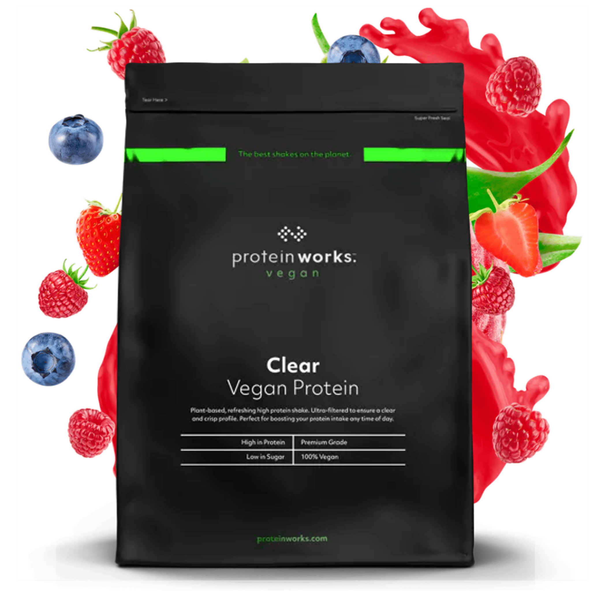 Vegan Clear Protein Clear Protein Shakes Protein Works Mixed Berry Burst 540g (36 Shakes)