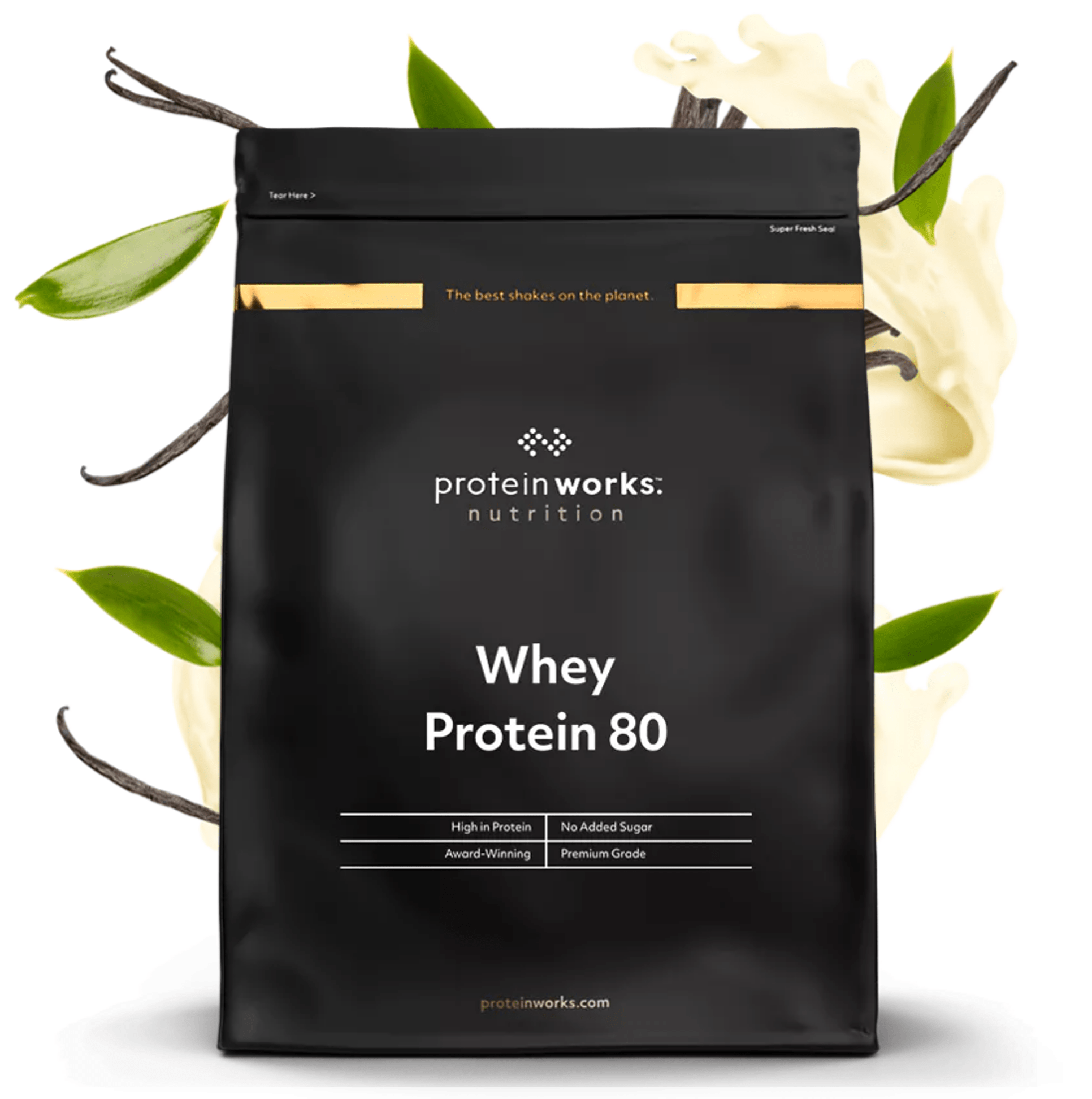 Whey Protein 80 (Concentrate) Protein Shake Protein Works Vanilla Creme 16 Shakes (500g)