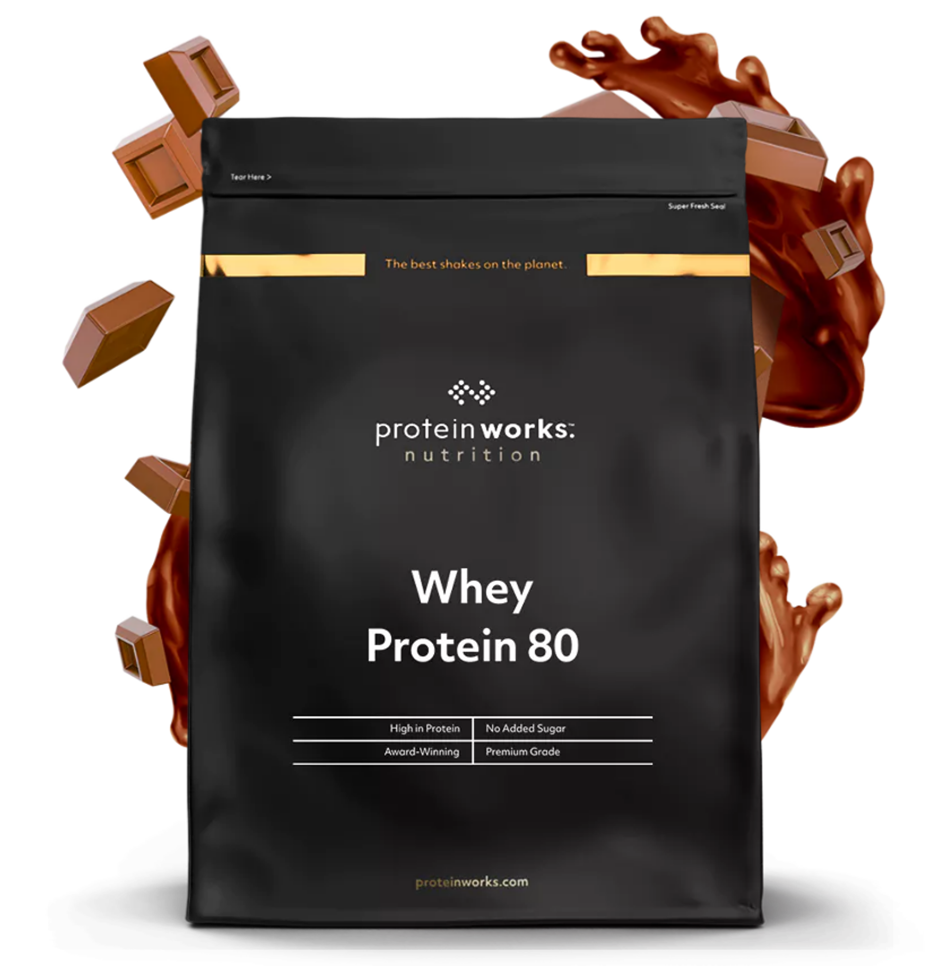 Whey Protein 80 (Concentrate) Protein Shake Protein Works Chocolate Silk 16 Shakes (500g)