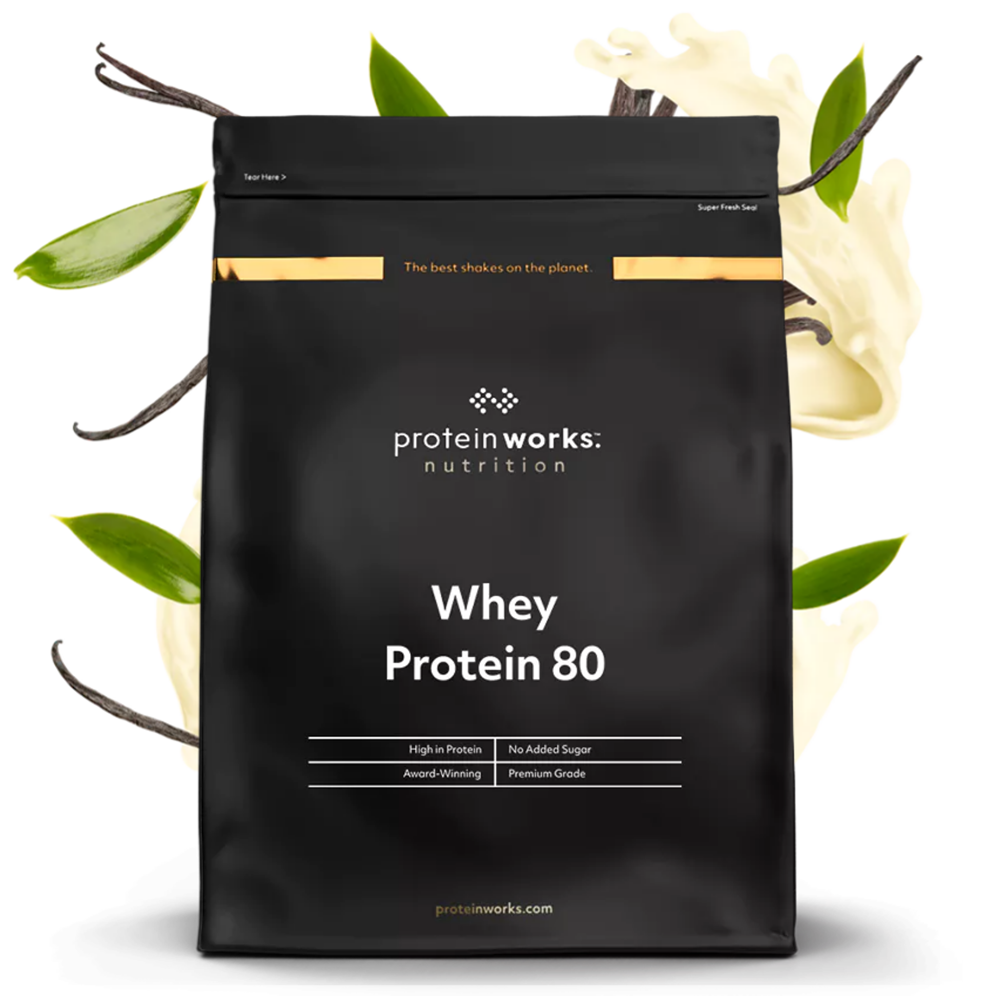 Whey Protein 80 (Concentrate) Protein Shake Protein Works Vanilla Creme 16 Shakes (500g)