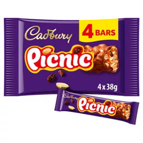 Cadburys Picnic Bars 4 pack Chocolate Multipacks Cadbury