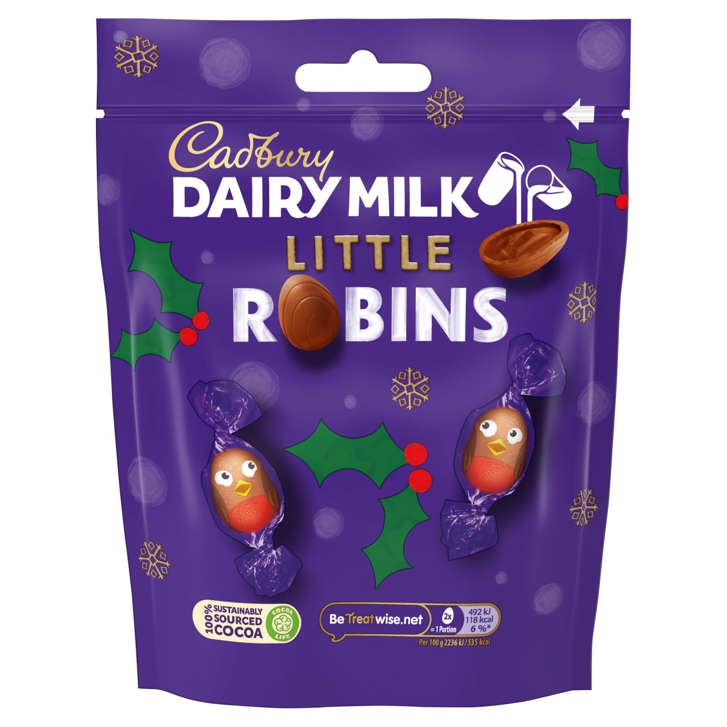 Cadbury Dairy Milk Christmas Robins Chocolate Bag 77g Chocolate Multipacks Cadbury