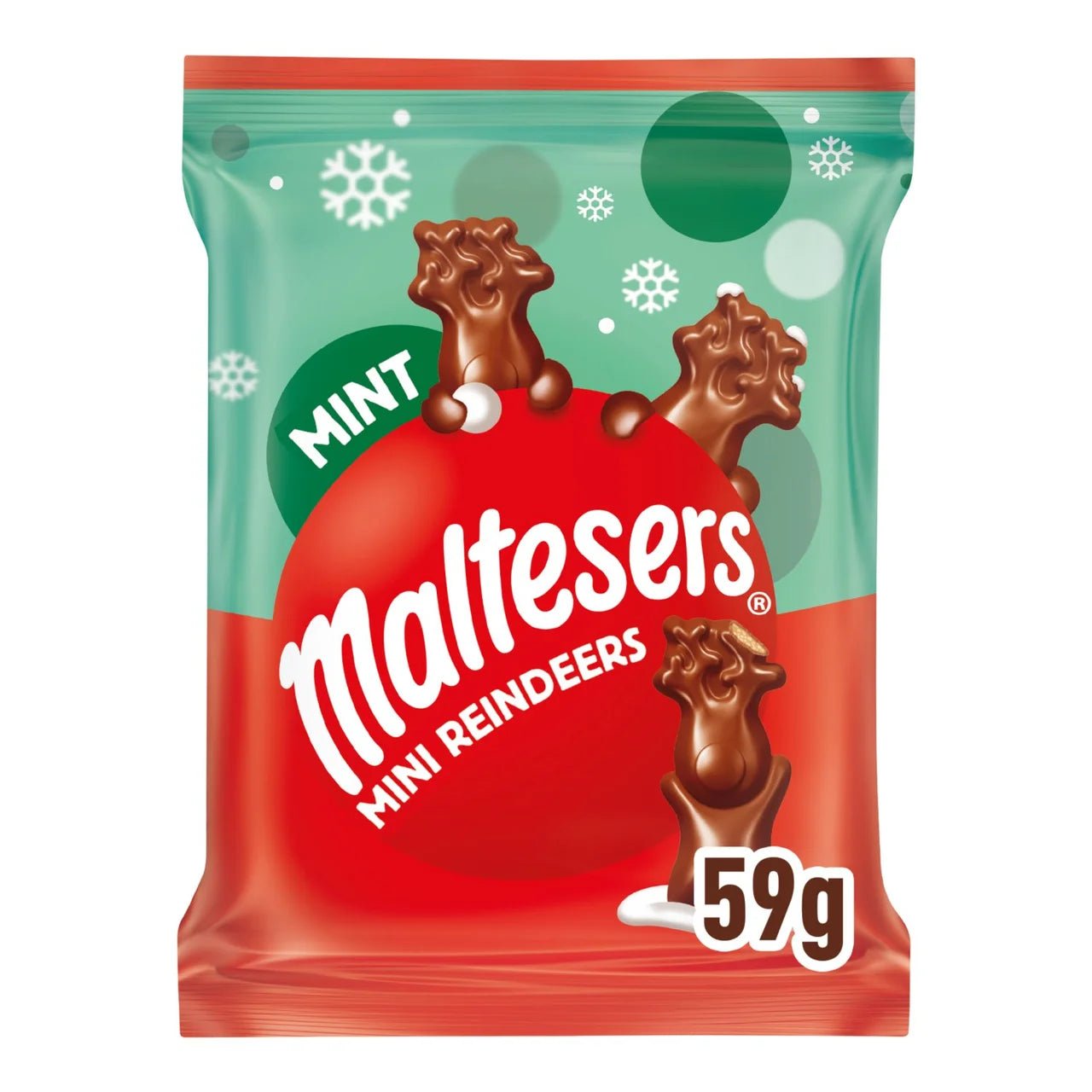 Maltesers Mint Mini Reindeer Bag 59g Chocolate Multipacks Cadbury