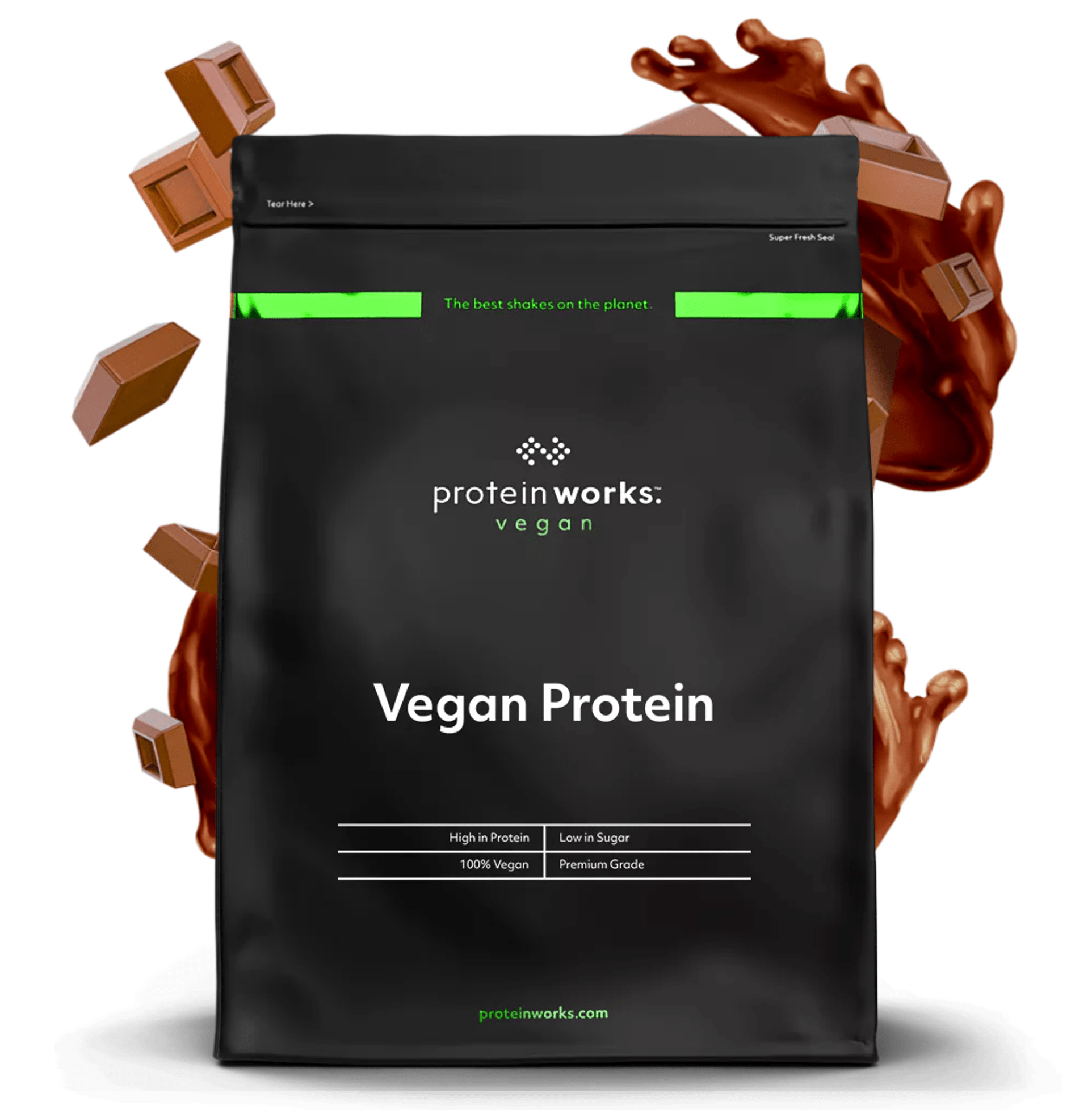 Vegan Protein Vegan Protein Shake Protein Works Chocolate Silk 500g (16 Shakes)