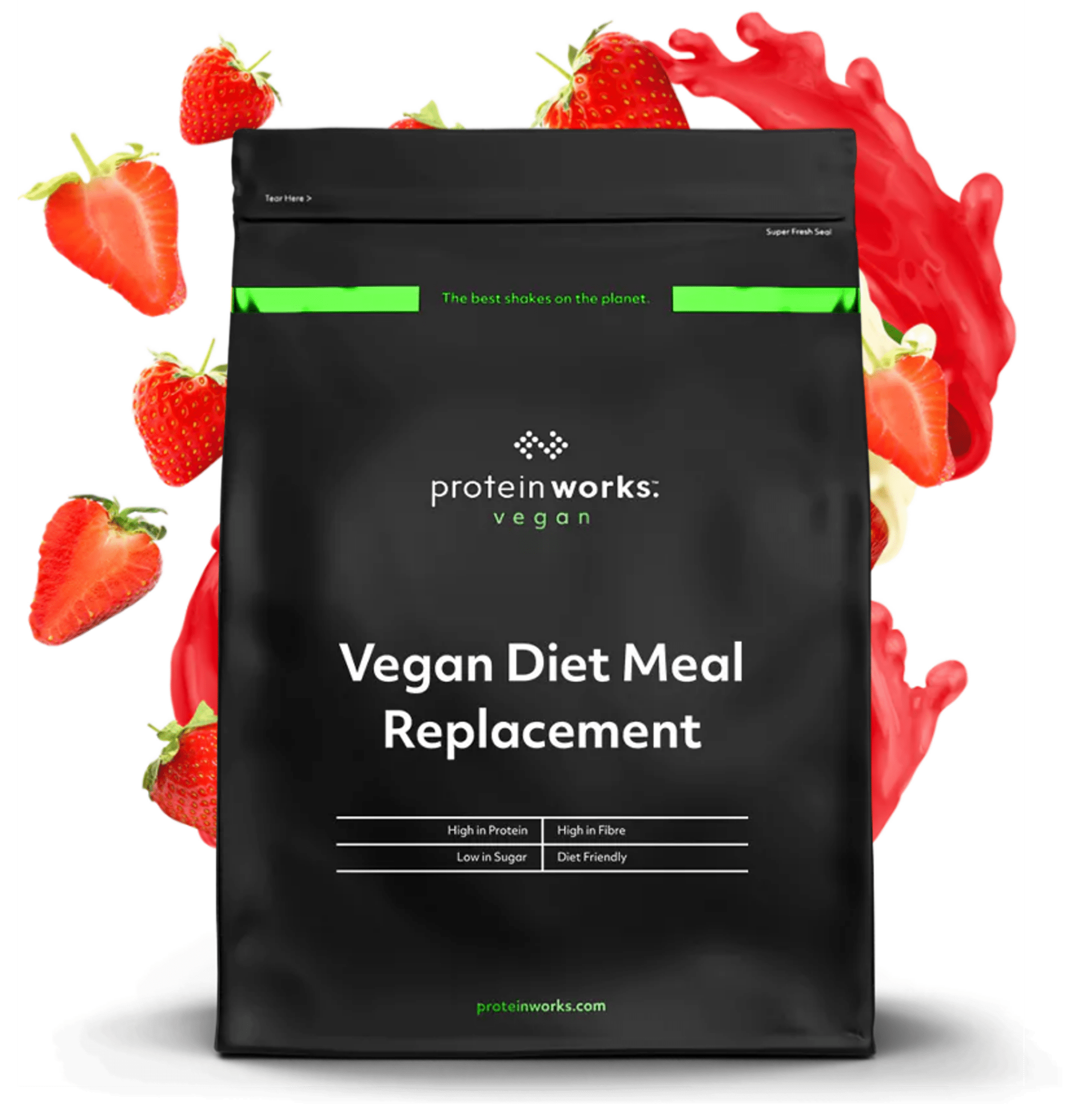 Vegan Protein Extreme Vegan Protein Shake Protein Works Strawberries & Cream 500g (14 Shakes)