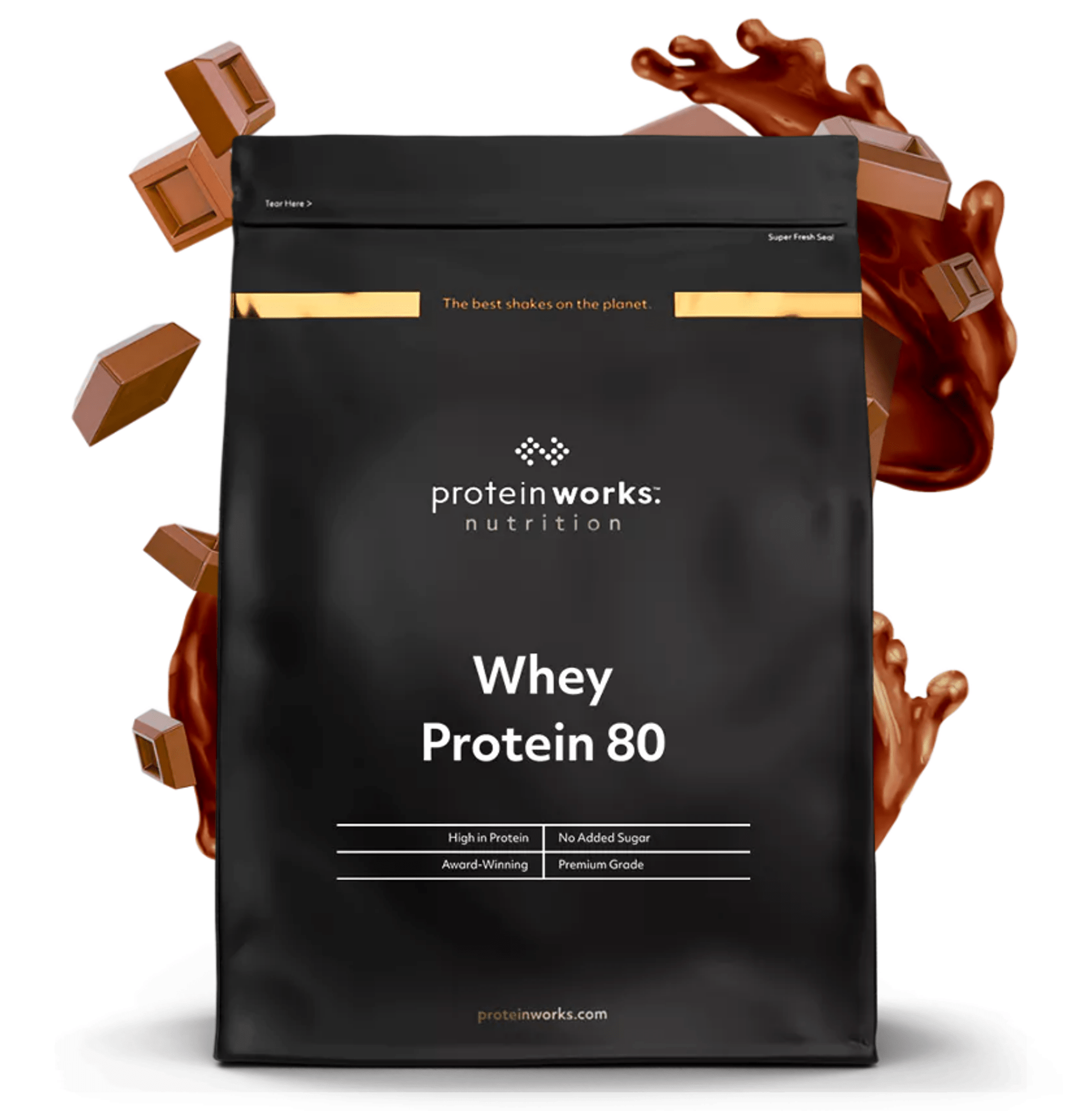 Whey Protein 80 (Concentrate) Protein Shake Protein Works Chocolate Silk 16 Shakes (500g)